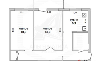 Купить 2-комнатную квартиру, Брест, Центр, пр-т Машерова. Фото 1