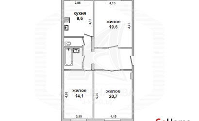 Купить 3-комнатную квартиру, Кобрин, , . Фото 1