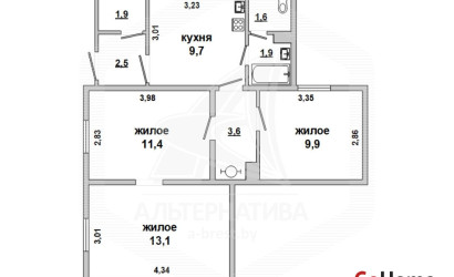 Купить 3-комнатную квартиру, Брест, Граевка, ул. Мирная. Фото 1