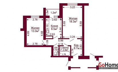 Купить 2-комнатную квартиру, Гродно, Космонавтов, 39Б. Фото 9