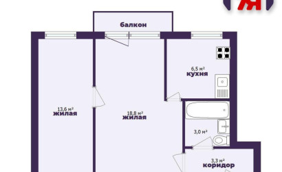 Купить 2-комнатную квартиру, Молодечно, Великий Гостинец ул., 74/В. Фото 1