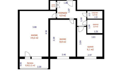 Купить 2-комнатную квартиру, Минск, Ландера ул., 42 (Октябрьский район). Фото 24