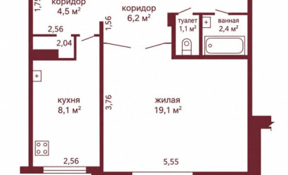 Купить 1-комнатную квартиру, Гродно, Репина, 25. Фото 9