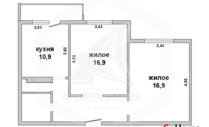 Купить 2-комнатную квартиру, Брест, Речица, ул. Адамковская. Фото 1