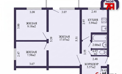 Купить 3-комнатную квартиру, Минск, Надеждинская ул., 7/2(Ленинский район). Фото 16