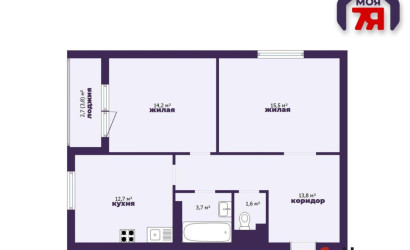 Купить 2-комнатную квартиру, Солигорск, Молодежная ул., 32. Фото 29