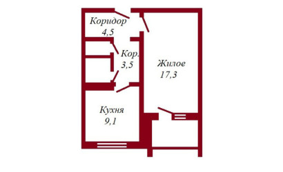 Купить 1-комнатную квартиру, Пинск, Костюшко, 52. Фото 14