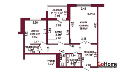  5-этаж.(58.7 м2), Гродно(Строителей, 15)