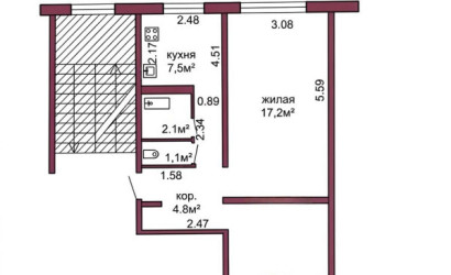 Купить 2-комнатную квартиру, Гродно, Врублевского, 58. Фото 11