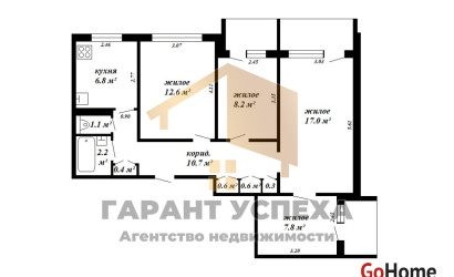  9-этаж.(73 м2), Брест(Московская, д.)
