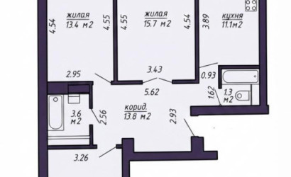 Купить 3-комнатную квартиру, Минск, Сухаревская ул., 46 (Фрунзенский район). Фото 16