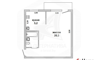 Купить 1-комнатную квартиру, Брест, Центр, пр-т Машерова. Фото 1