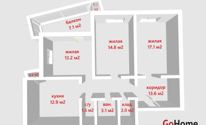 Купить 3-комнатную квартиру, Минск, Скорины ул., 37 (Первомайский район). Фото 42
