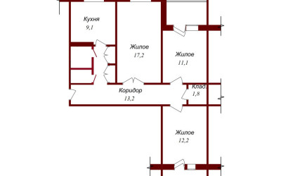 Купить 3-комнатную квартиру, Пинск, Солнечная, 42. Фото 9