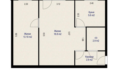 Купить 2-комнатную квартиру, Минск, Козыревская ул., 39/1(Ленинский район). Фото 1