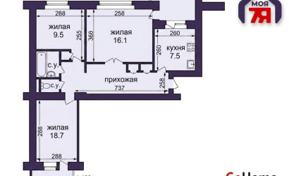 Купить 3-комнатную квартиру, Борисов, Строителей ул., 45. Фото 19