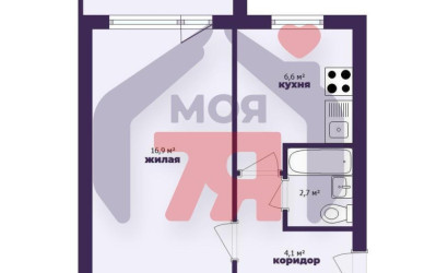 Купить 1-комнатную квартиру, Молодечно, Космонавтов ул., 7. Фото 18