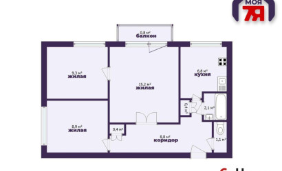 Купить 3-комнатную квартиру, Минск, Кольцова ул., 4/4 (Советский район). Фото 11