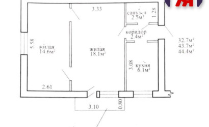 Купить 2-комнатную квартиру, Вилейка, Красноармейская ул., 27. Фото 1