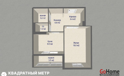 Купить 1-комнатную квартиру, Минск, Руссиянова ул., 56(Первомайский район). Фото 46