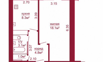 Купить 1-комнатную квартиру, Гродно, Томина, 6А. Фото 11