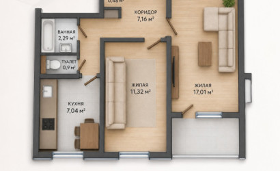 Купить 2-комнатную квартиру, Минск, Герасименко, 3 (Заводской район). Фото 2