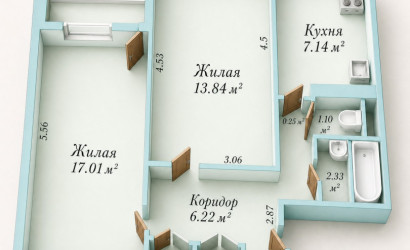 Купить 2-комнатную квартиру, Минск, Бирюзова, 13Б (Фрунзенский район). Фото 23