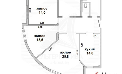 Купить 3-комнатную квартиру, Брест, Ковалево, ул. Октябрьской Революции. Фото 24
