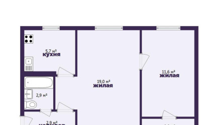 Купить 2-комнатную квартиру, Солигорск, Горького ул., 3. Фото 2