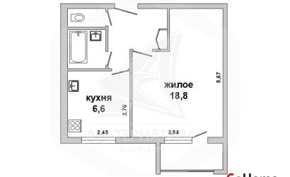 Купить 1-комнатную квартиру, Брест, Киевка, ул. Октябрьская. Фото 1