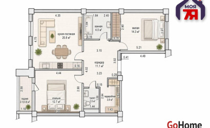 Купить 2-комнатную квартиру, Минск, Грушевская ул., 86(Московский район). Фото 3