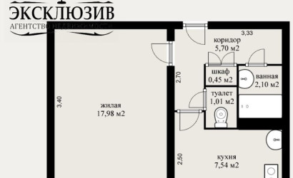 Купить 1-комнатную квартиру, Минск, Мавра ул., 42 (Фрунзенский район). Фото 3