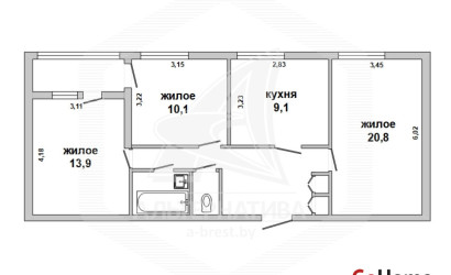 Купить 3-комнатную квартиру, Брест, Центр, ул. Карла Маркса. Фото 21