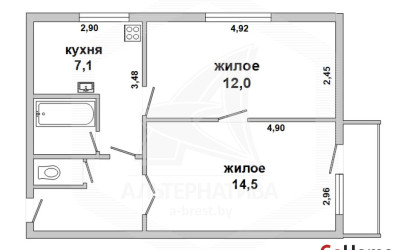 Купить 2-комнатную квартиру, Оберовщина, , . Фото 6