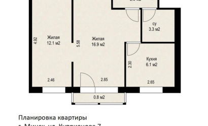 Купить 2-комнатную квартиру, Минск, Куприянова ул., 7 (Московский район). Фото 16
