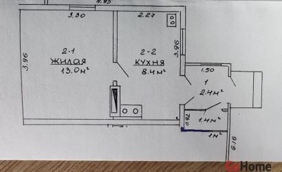 Купить 1-комнатную квартиру, Россь, ул. Совхозная, 3. Фото 2