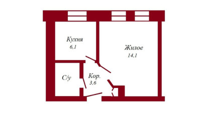Купить 1-комнатную квартиру, Пинск, Рокоссовского, 22. Фото 6