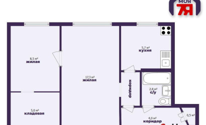 Купить 2-комнатную квартиру, Слуцк, Кононовича ул., 4. Фото 13