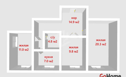 Купить 3-комнатную квартиру, Минск, Ленина ул., 18 (Ленинский район). Фото 25