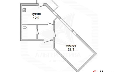 Купить 1-комнатную квартиру, Брест, Центр, б-р Космонавтов. Фото 1