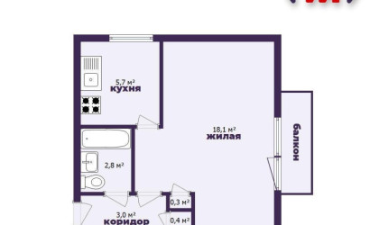 Купить 1-комнатную квартиру, Минск, Волгоградская ул., 49/А (Первомайский район). Фото 2