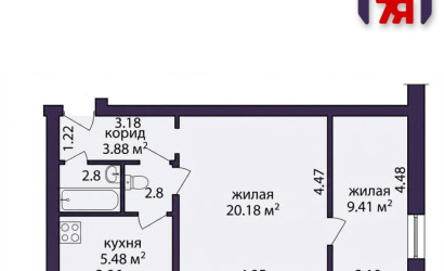 Купить 2-комнатную квартиру, Минск, Калиновского ул., 51/А (Первомайский район). Фото 2