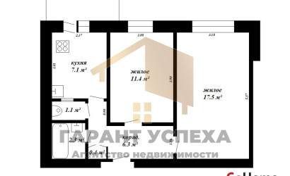 Купить 2-комнатную квартиру, Брест, ул. Московская. Фото 12