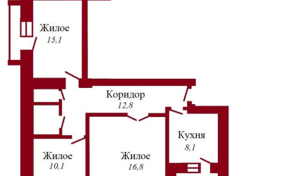 Купить 3-комнатную квартиру, Пинск, Жолтовского, 3. Фото 14