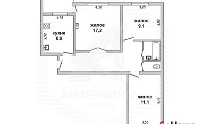 Купить 3-комнатную квартиру, Кобрин, , . Фото 1