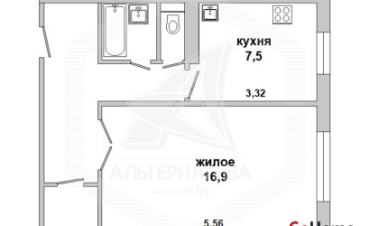 Купить 1-комнатную квартиру, Брест, Восток, ул. Ленинградская. Фото 14