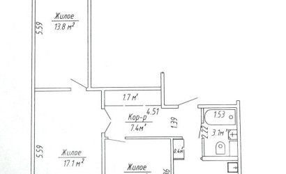 Купить 3-комнатную квартиру, Полоцк, Гвардейской Армии 6-й ул., 39. Фото 24