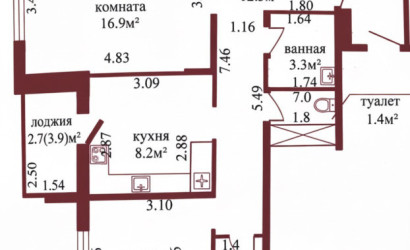 Купить 2-комнатную квартиру, Гродно, Виктора Глухова, 17. Фото 11