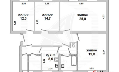 Купить 4-комнатную квартиру, Брест, Южный, пер. Жукова. Фото 15