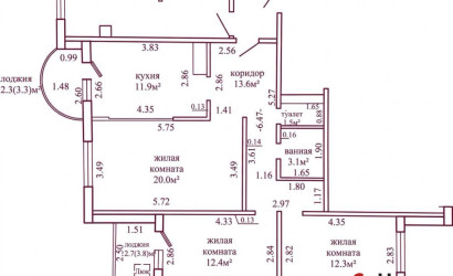 Купить 3-комнатную квартиру, Гродно, Дзержинского, 127Б. Фото 1